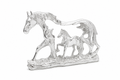 Majestic Silver Plated Mare & Foal Openwork Sculpture