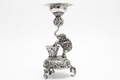 Royal Silver Plated Elephant Samai Diya / Brass Elephant Pillar Oil Lamp