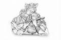 Divine Silver Plated Radha Krishna Playing Bansuri Relief Sculpture / Wall & Table Panel