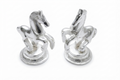 Majestic Silver Plated Rearing Horse Pair Figurines