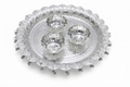 Divine Silver Plated Embossed Pooja Thali Set with Hanging Bells