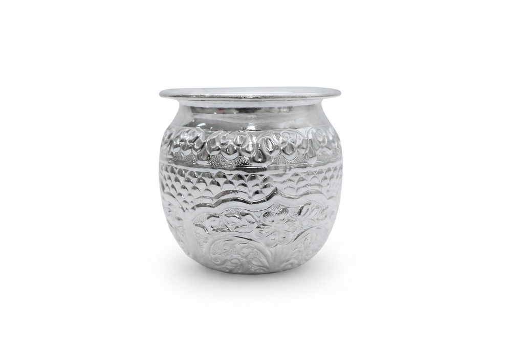 Divine Silver Plated Embossed Mini Lota / Pooja Kalash (Special Edition)