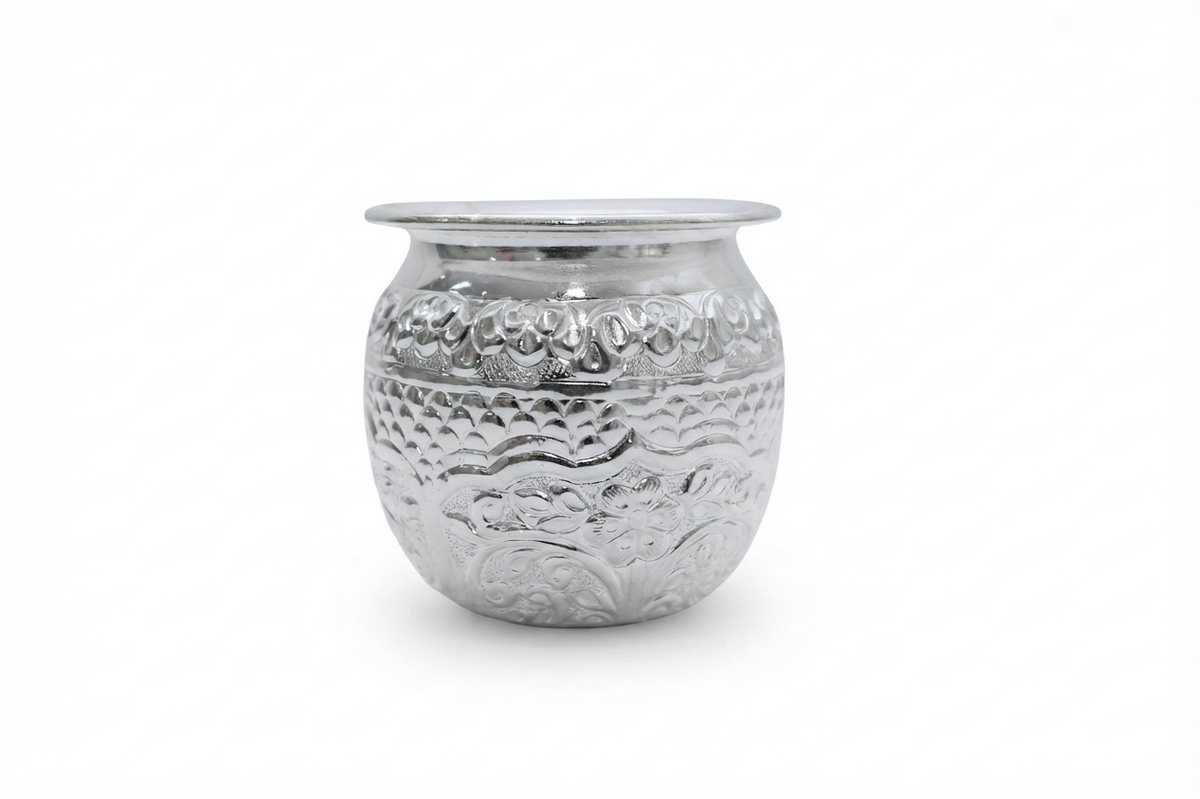 Divine Silver Plated Embossed Mini Lota / Pooja Kalash (Special Edition)