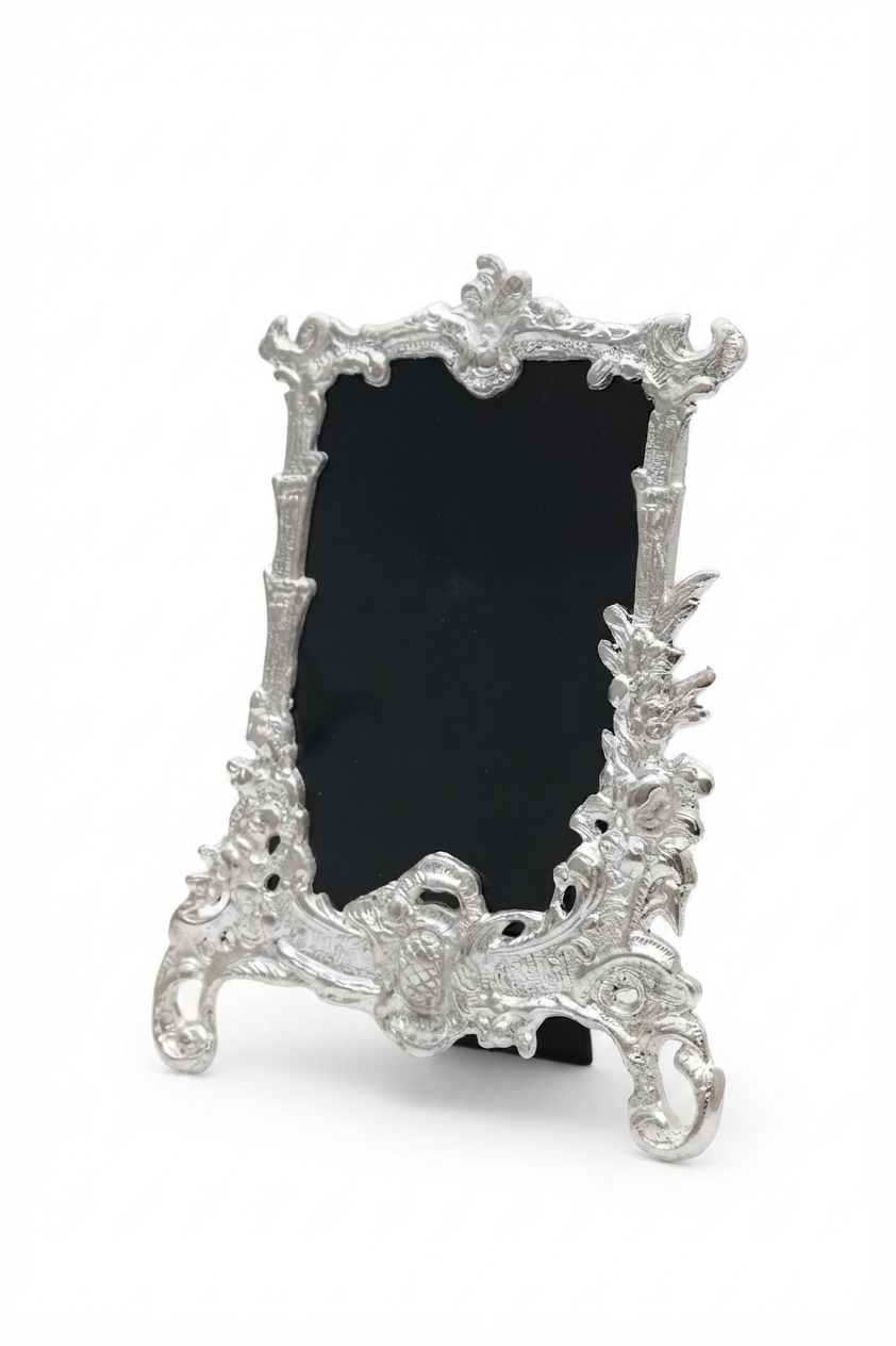 Vintage Silver Plated Ornate Rococo Photo Frame