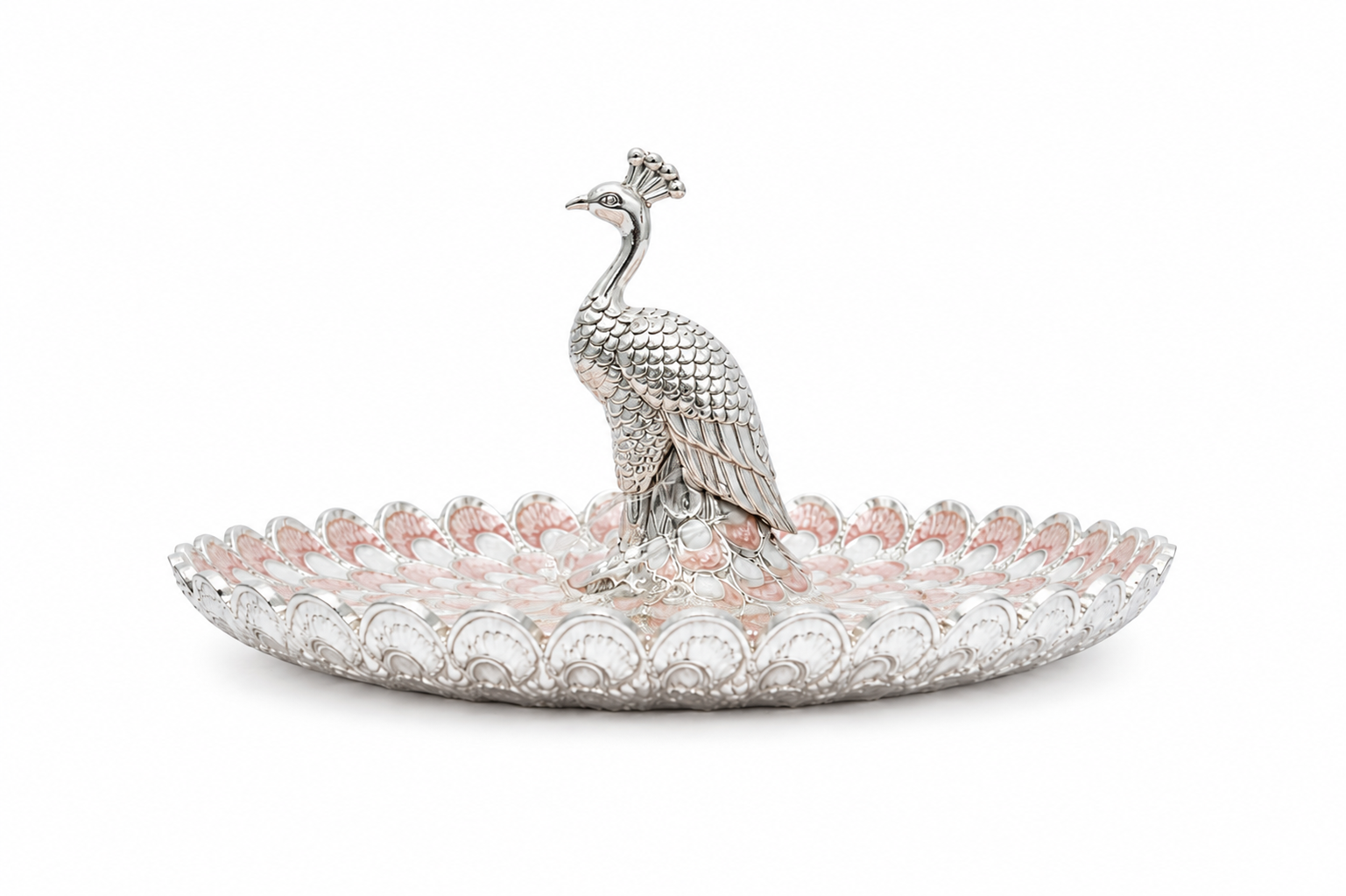 Round Big Peacock Dry Fruit Platter
