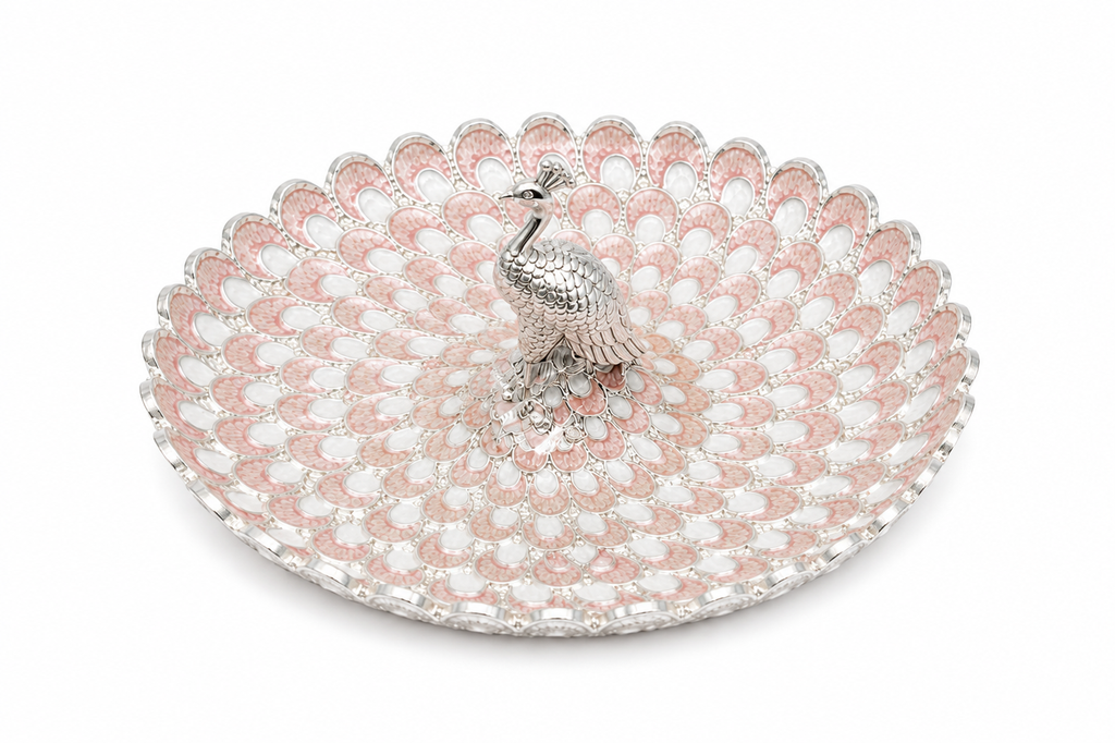 Round Big Peacock Dry Fruit Platter